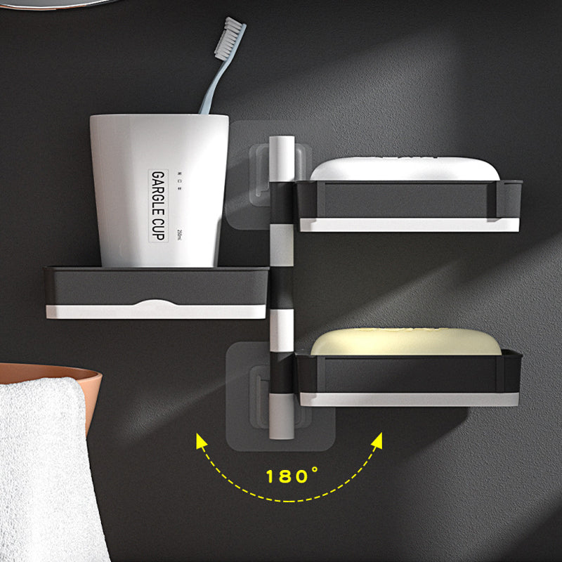 Swivel Wall Shelf for Bathroom & Kitchen | No Drilling Required | Removable Trays | Drainage Design