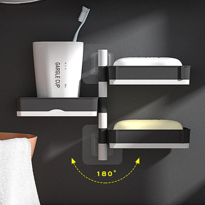 Swivel Wall Shelf for Bathroom & Kitchen | No Drilling Required | Removable Trays | Drainage Design