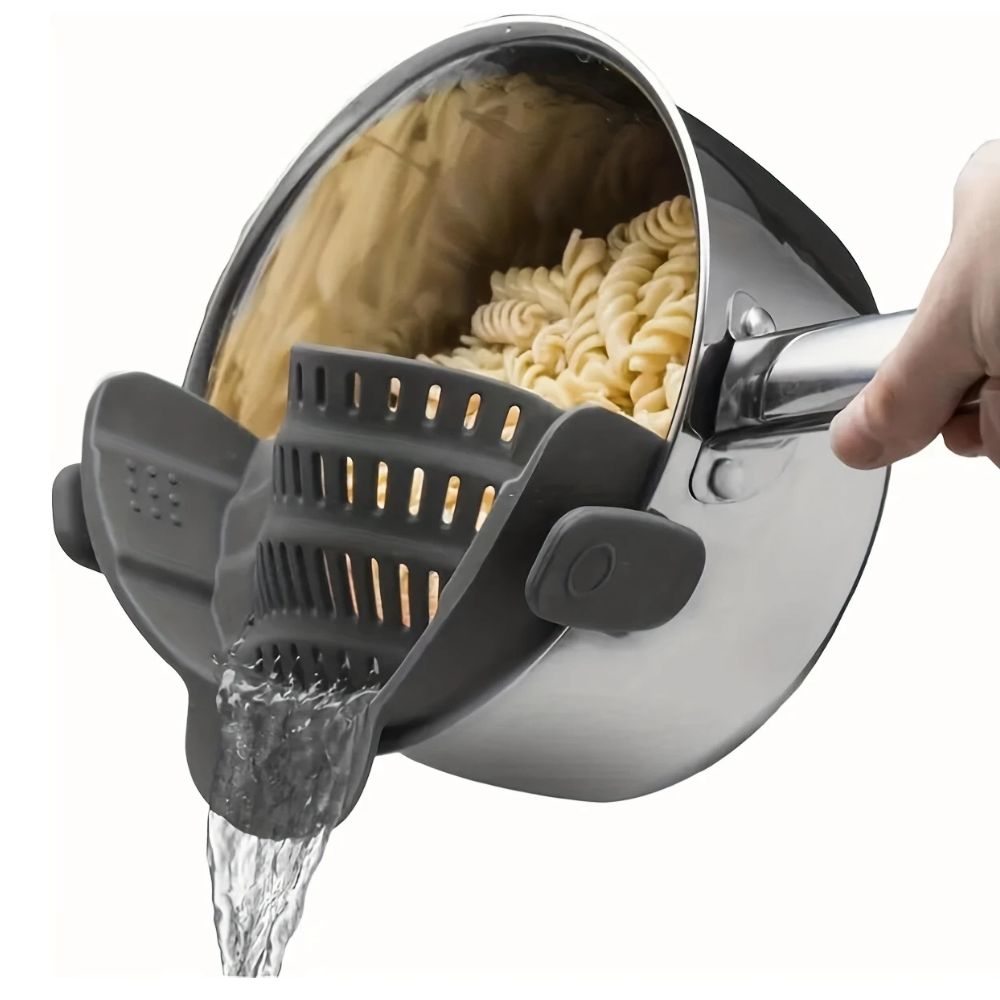 Heat-Resistant Kitchen Drain Tool – Silicone Clip-On Strainer