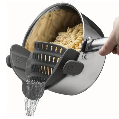 Heat-Resistant Kitchen Drain Tool – Silicone Clip-On Strainer