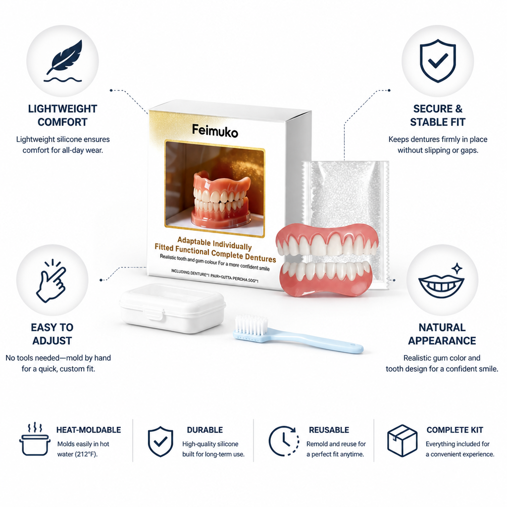 Custom Fit Silicone Denture Support System