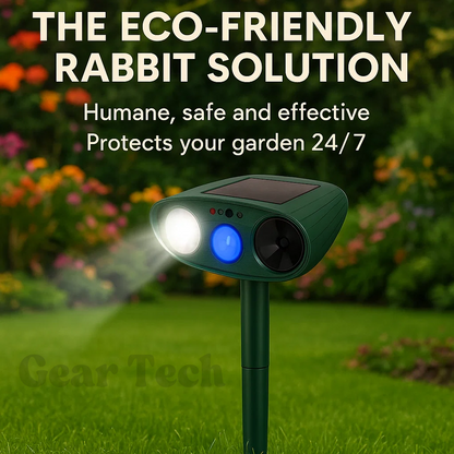 Ultrasonic Rabbit Repellent with Eco-Friendly LED Lighting