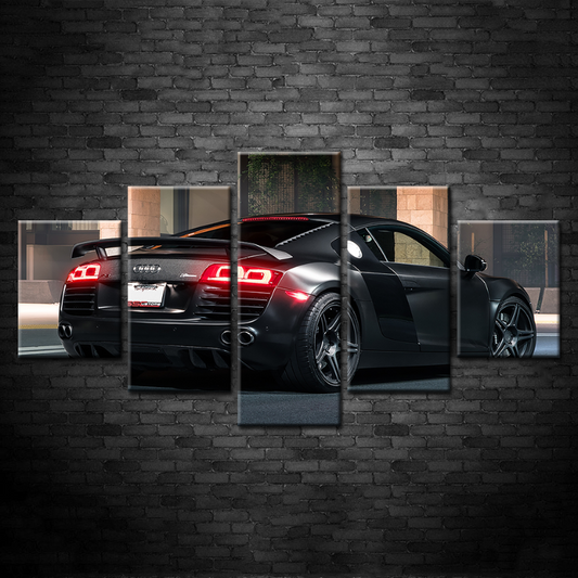 Stylish 5-Piece Black Car Canvas Art for Modern Spaces