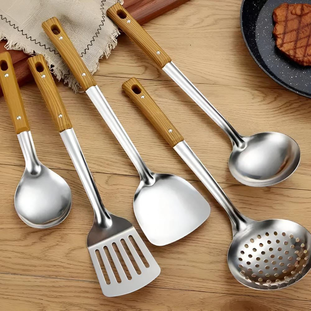 Elegant Stainless Steel Culinary Tool Collection (5 Pieces)