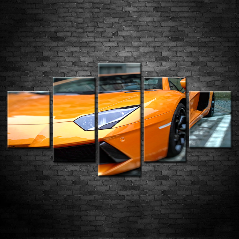 Vibrant Five-Piece Classic Car Canvas Art Set