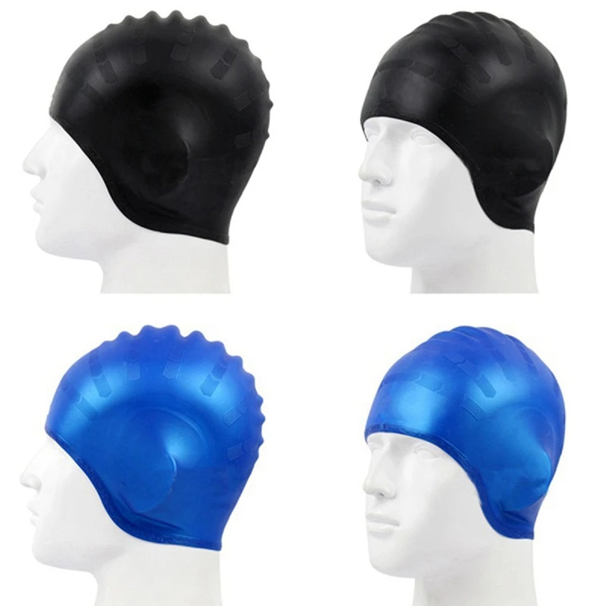 Silicone Swim Cap for Pool - Waterproof, Non-Slip Design with Ear Cover