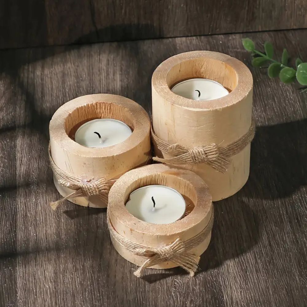 Natural Charm Candle Holders | Set of 3