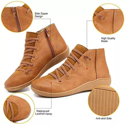 Slip-Resistant Leather Ankle Boots for Everyday Elegance
