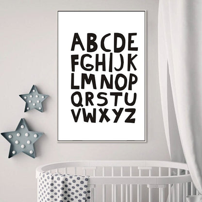Canvas Art Print Featuring Alphabet Design for Wall Decoration