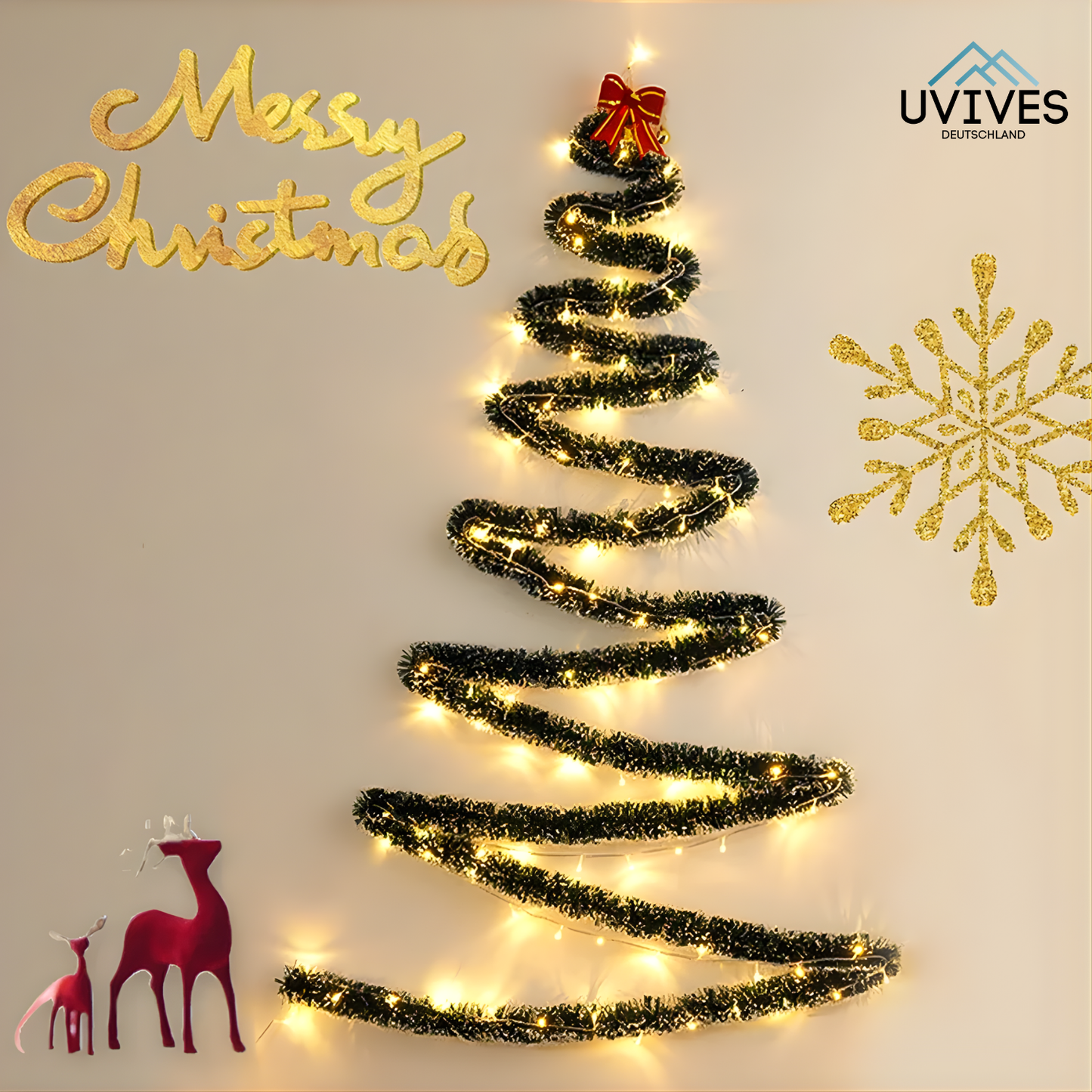 Space-Saving Christmas Tree for Any Wall