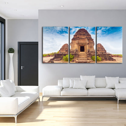 3-Piece Canvas Art Set - Ancient Temple Wall Decor
