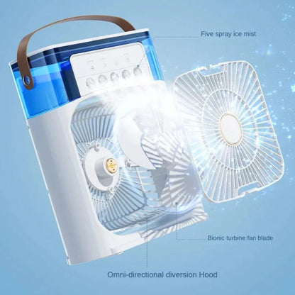 Portable 3-in-1 Air Cooler and Humidifier with Adjustable Fan Speeds