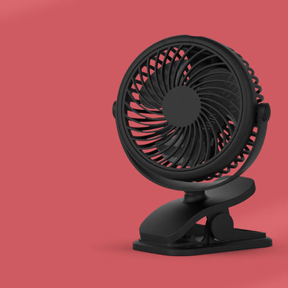 360° Rotating Battery-Powered USB Clamp Fan – Portable Design