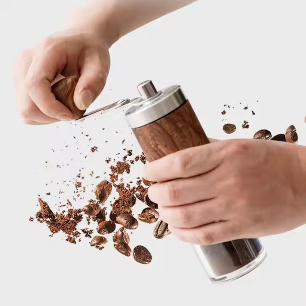 Portable Hand Coffee Mill with Wooden Design