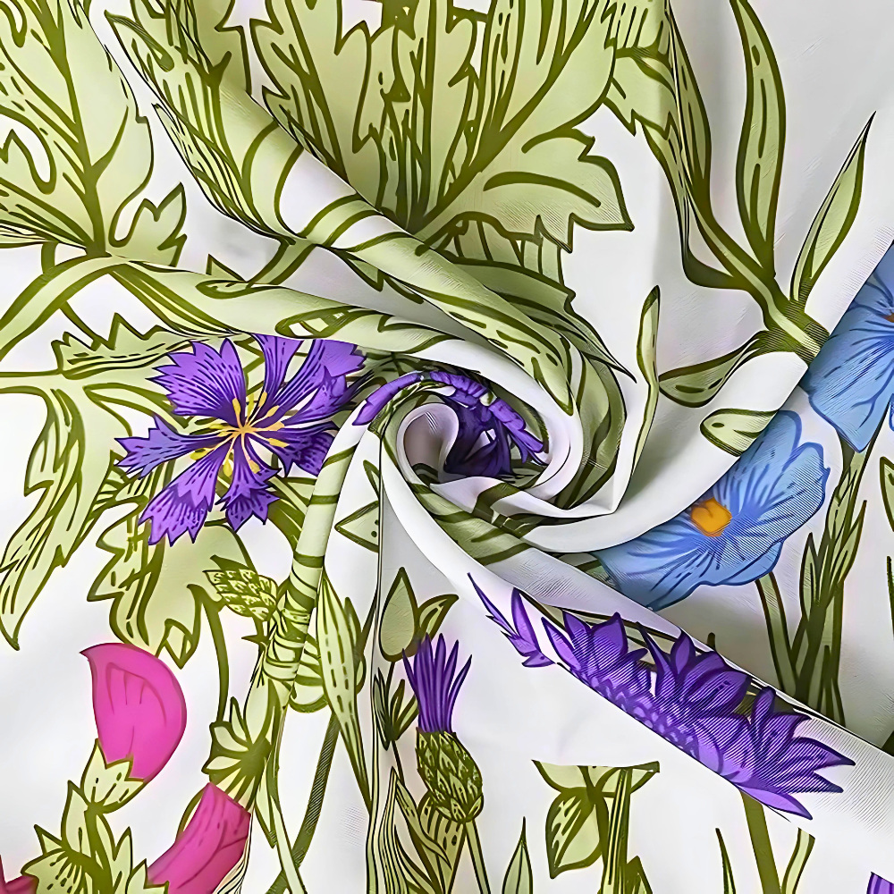 Serene Botanical Waterproof Shower Curtain for Your Bath