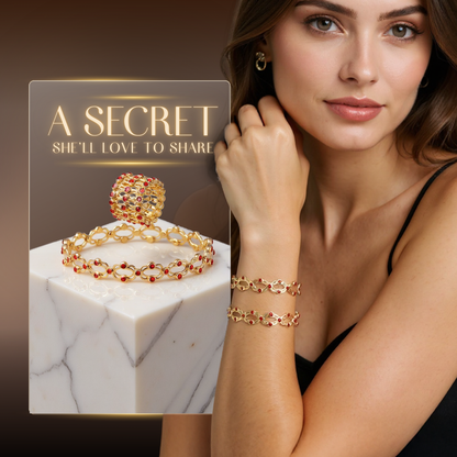 Versatile Adjustable Ring and Bracelet with Sparkling Stones