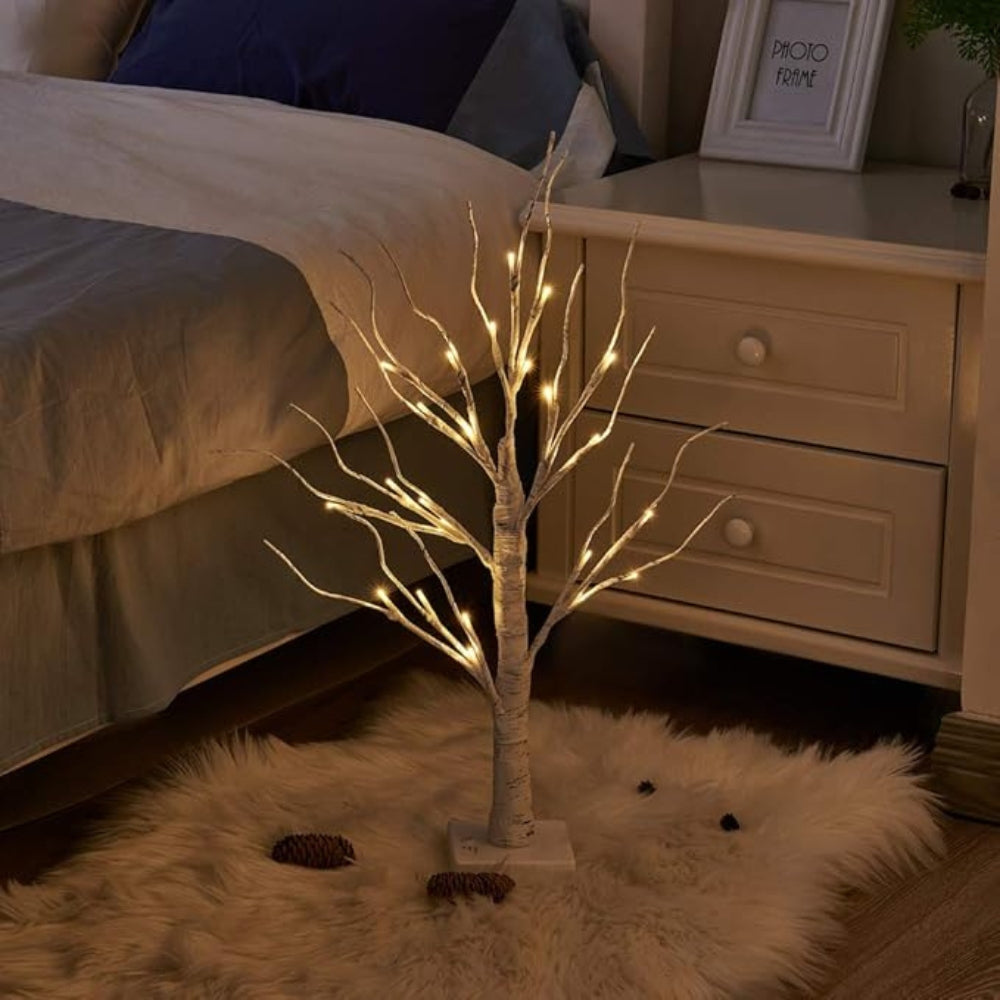 Serene Birch LED Illuminated Tree Decoration