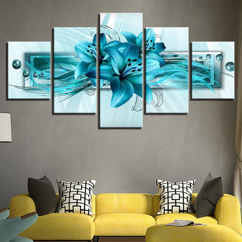 Vibrant Tulip Canvas Art Set - 5 Panel Floral Decor