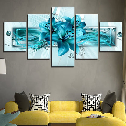 Vibrant Tulip Canvas Art Set - 5 Panel Floral Decor