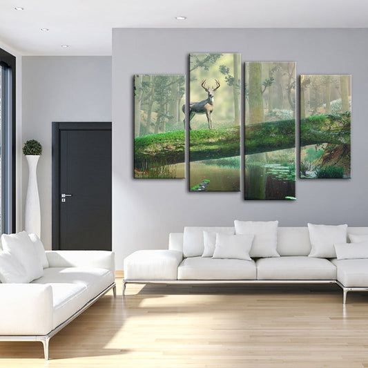 Serene Wilderness Canvas Art Set - 4 Piece Collection