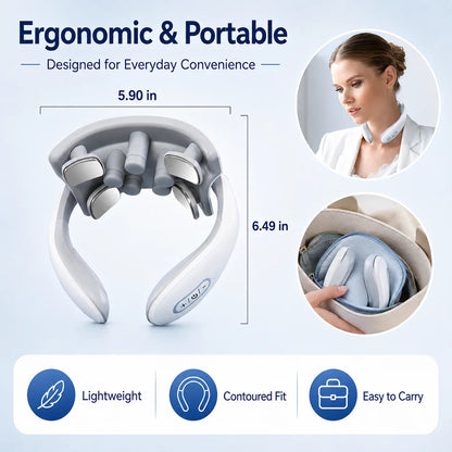 Neck Massager with 5 Settings, Soothing Heat, Comfortable Design for Home, Office & Travel