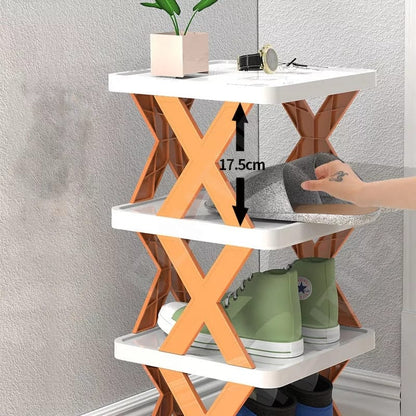 Versatile 6-Tier Shoe Organizer with Durable Plastic Design