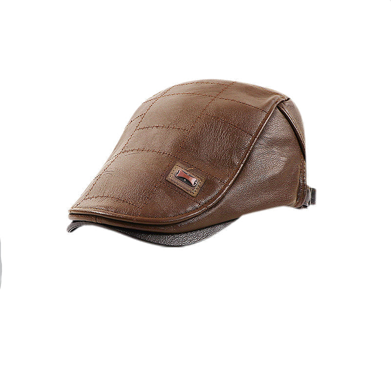Cozy Plush Leather Beret | Elegant Comfort for a Warm Winter Experience