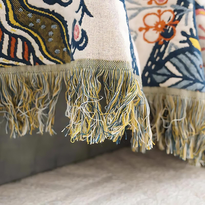 Chic Floral Cozy Throw | 100% Cotton Decorative Blanket