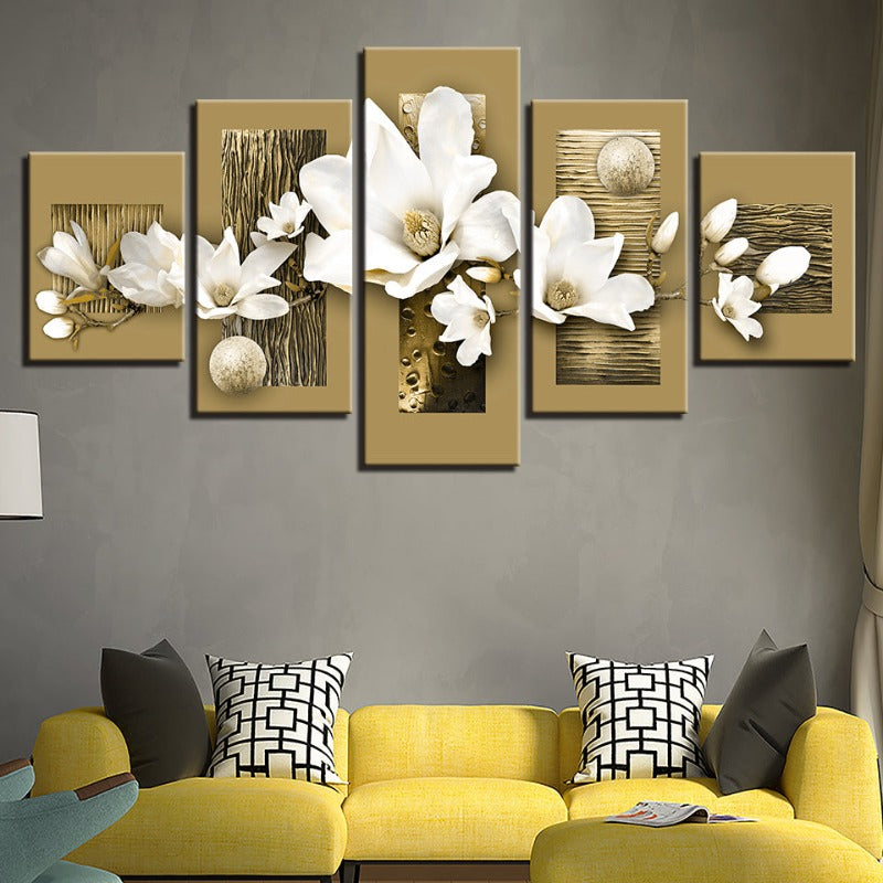 Stunning 5-Piece Floral Canvas Art for Your Home