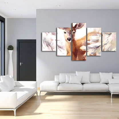 Serene Forest Fable - 5-Piece Canvas Art Set