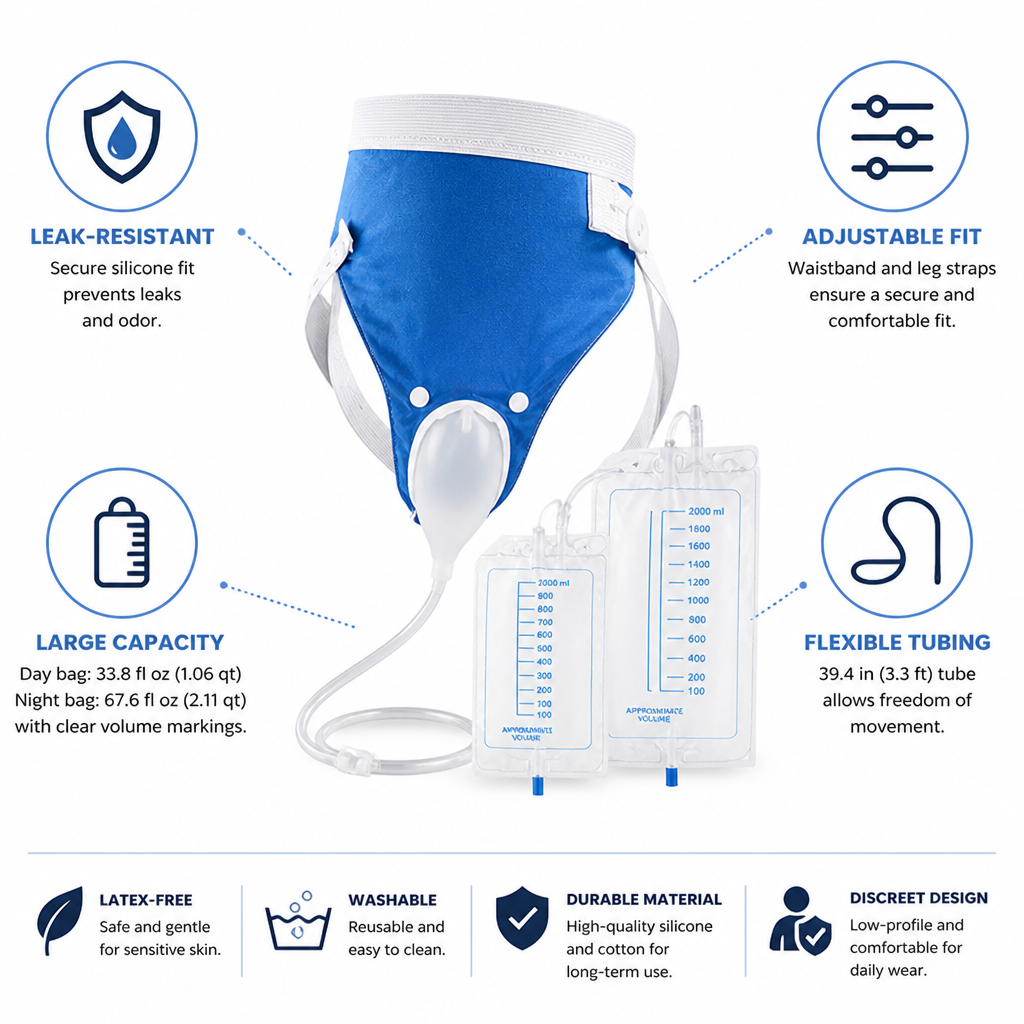 Comfort-Fit Silicone Urine Collection System (1000 mL)