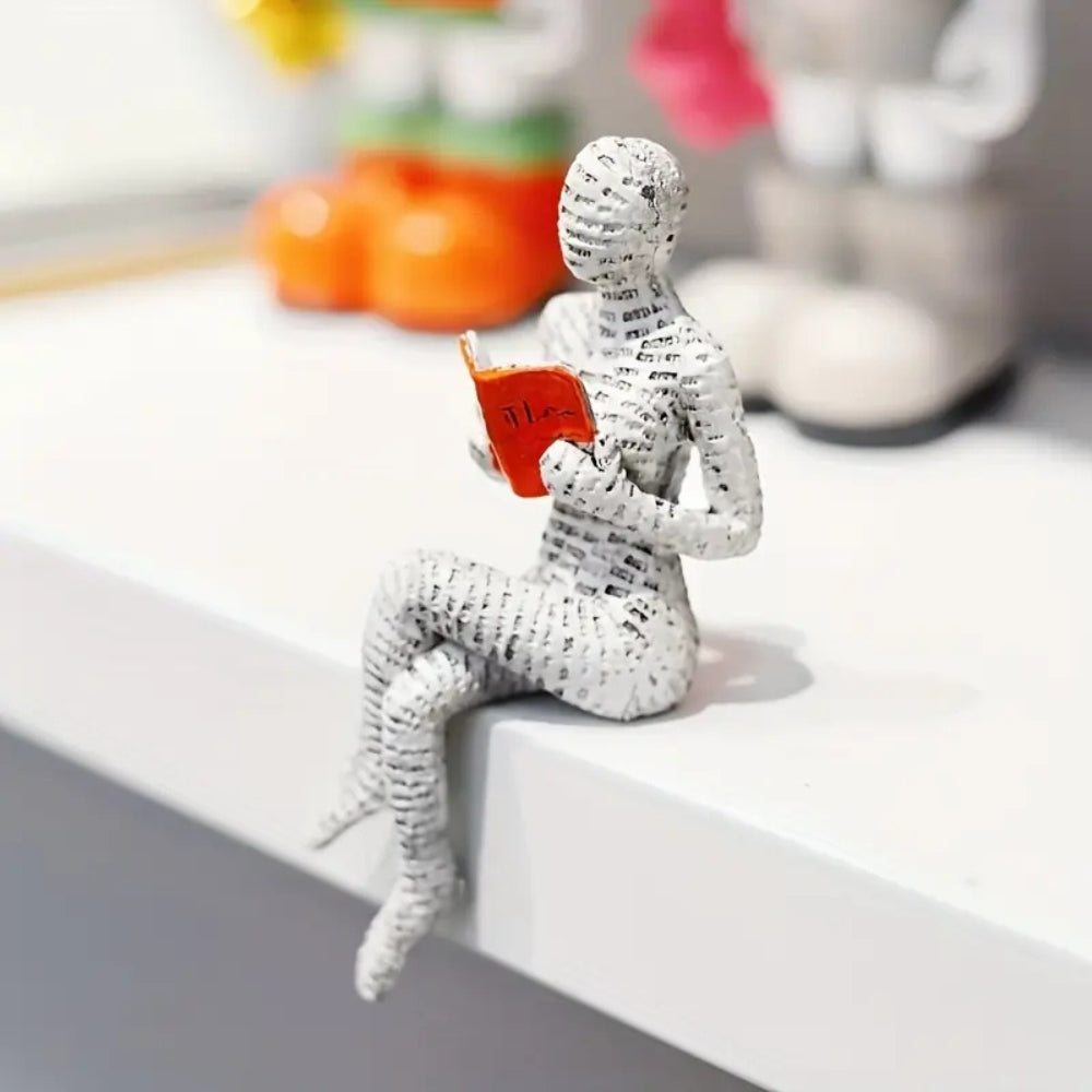 Elegant Book Lover Figurine for Home Décor