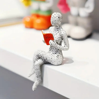 Elegant Book Lover Figurine for Home Décor