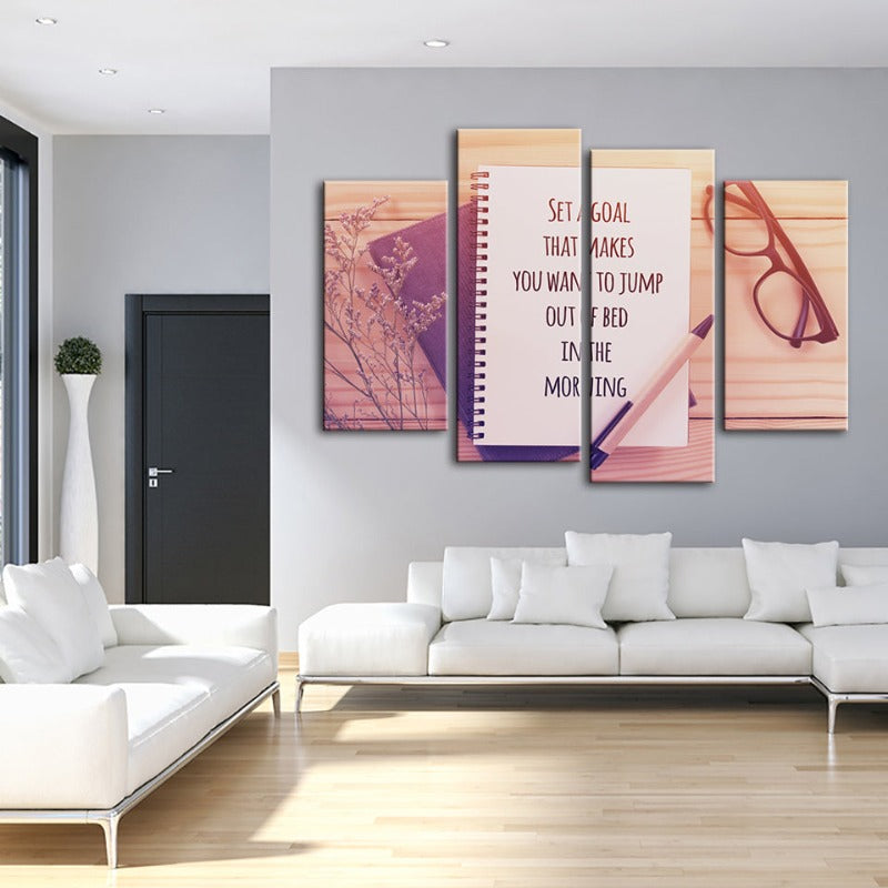 Set of 4 Motivational Canvas Art – Uplifting Wall Decor