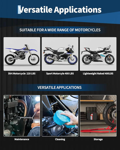 Heavy-Duty Motorcycle Lift Stand for Effortless Maintenance