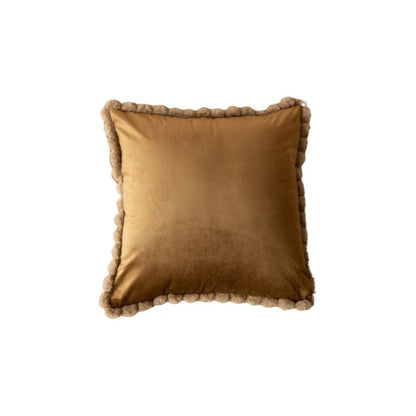 Chic Velvet Cushion Cover with Fun Trim