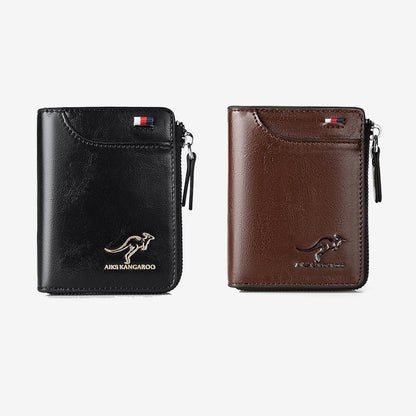 Men's RFID-blocking Wallet - Multifunctional Credit Card Holder for Kangaroo