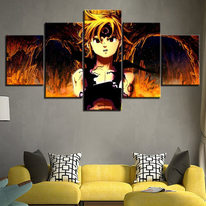 Stunning 5-Piece Canvas Art Set - The Seven Deadly Sins