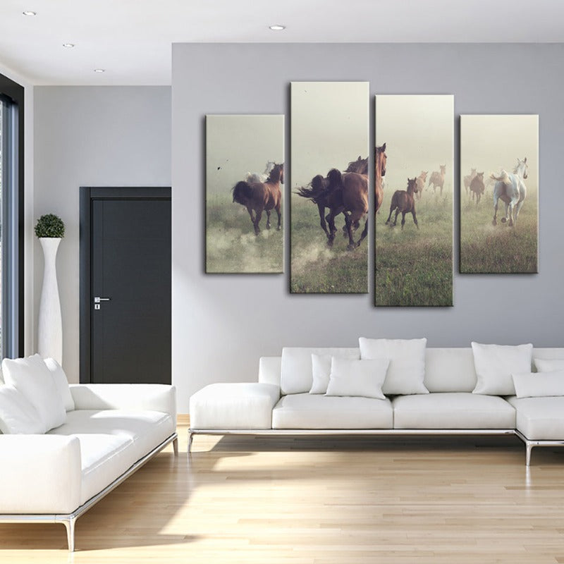 Majestic Equine Canvas Art Set - 4 Piece Collection