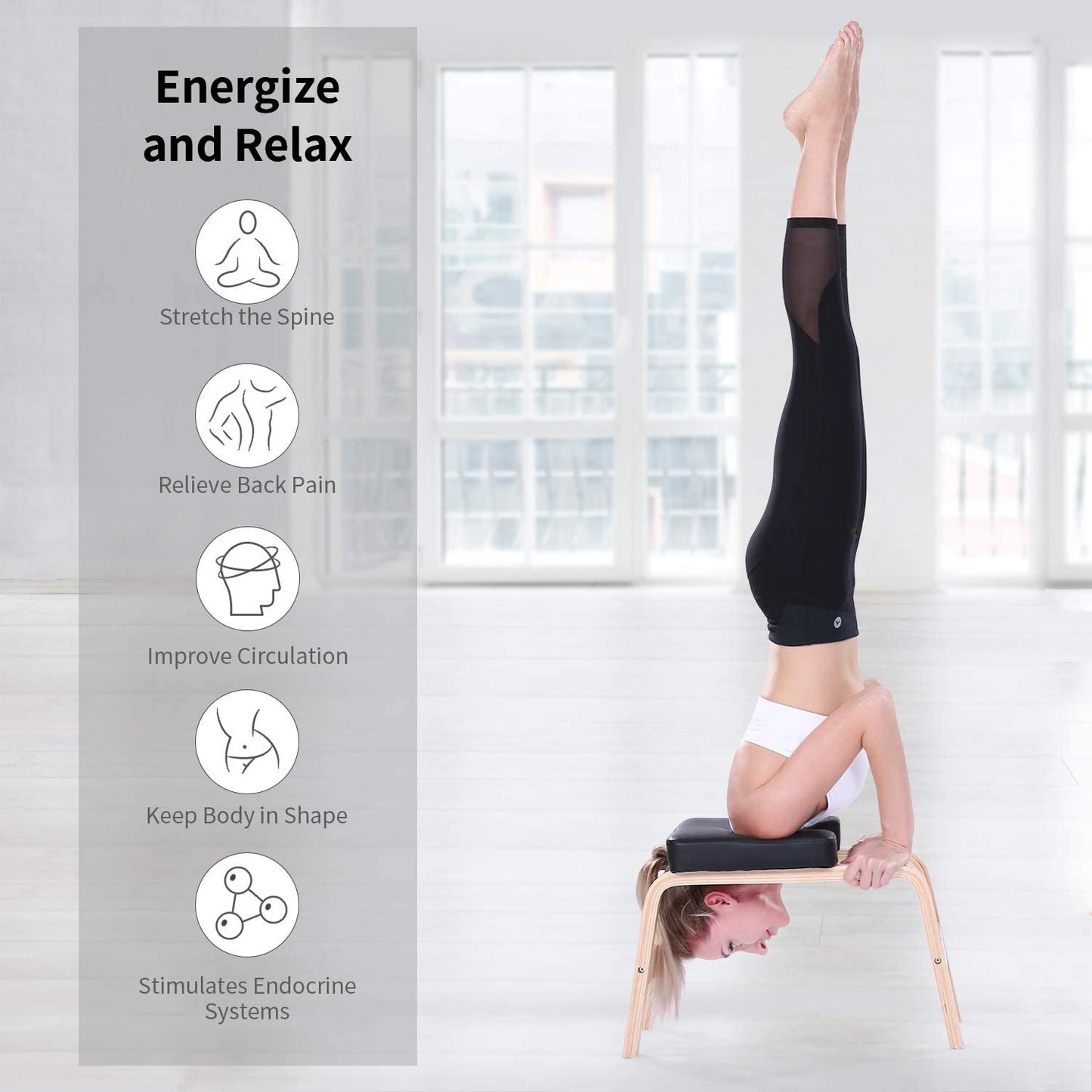 Inversion Bench for Safe and Comfortable Headstands