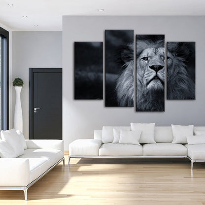 Serene Lion Canvas Art Set - 4 Piece Wall Décor