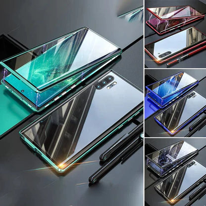 Magnetic Dual-Sided Tempered Glass Case for Samsung Phones