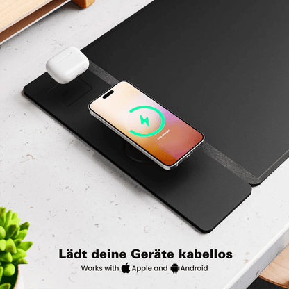 3-in-1 Magnetic Wireless Charging Mouse Pad | Charge, Work, and Light