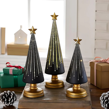 Radiant Glass LED Holiday Trees Set