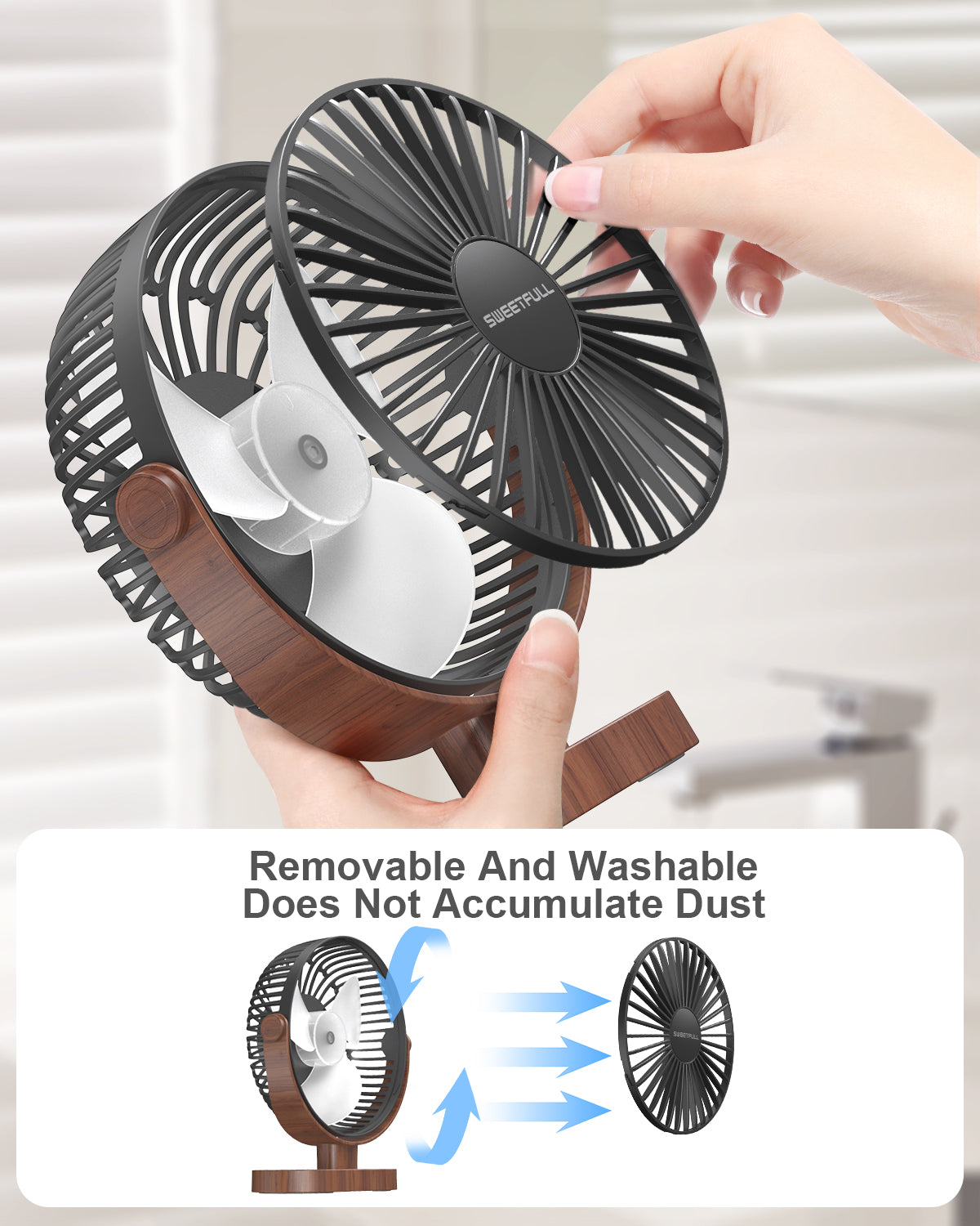 6.5 Inch Portable USB Desk Fan for Home, Office, Car, and Travel