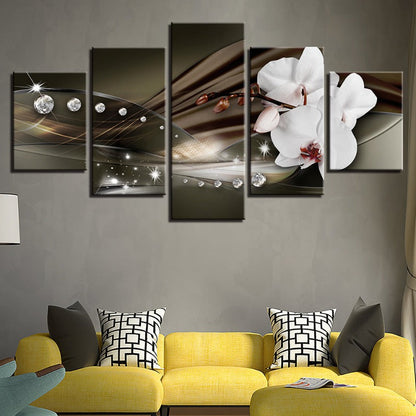 Elegant Floral Canvas Art Set on Dark Background