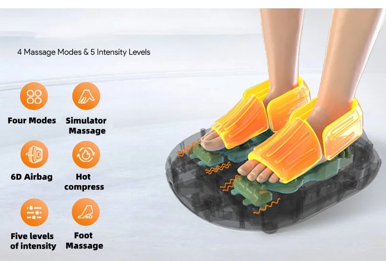 Heat and Air Compression Foot Massager with Remote, LCD Display & Adjustable Intensity