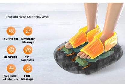 Heat and Air Compression Foot Massager with Remote, LCD Display & Adjustable Intensity