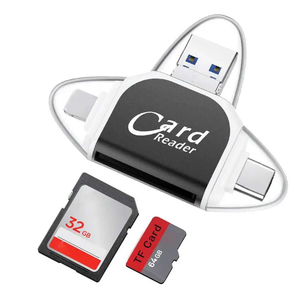 Versatile 4-in-1 Universal SD and TF Card Reader