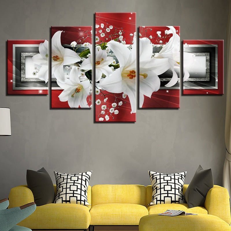 Stunning 5-Piece Tulip Canvas Art for Vibrant Spaces